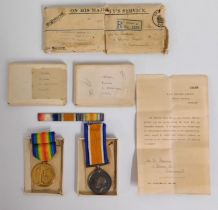 A WW1 medal set awarded to W. Rossiter RAF 218540