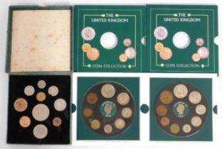 Three George VI UK coin sets, 1942, 1945 & 1951