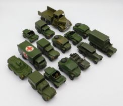 Fifteen military vehicles including Dinky & Britai