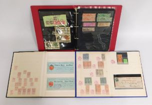 Three USA customs & revenue stamp albums with othe