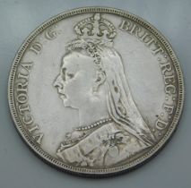An 1890 Victoria silver crown