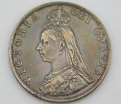 An 1887 Victoria silver double florin