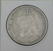 An 1889 Victoria silver crown