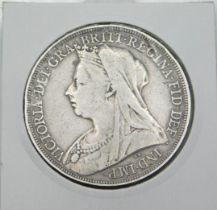 An 1895 Victoria silver crown