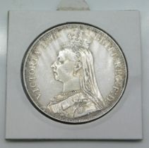 An 1889 Victoria silver crown