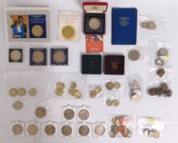 A quantity of mixed crowns & other UK coinage incl