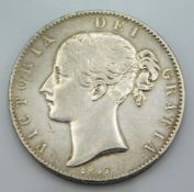 A Victoria 1847 bun head silver crown, good qualit