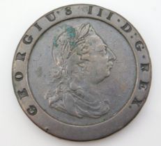 A George III 1797 two pence piece