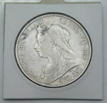 An 1899 Victoria silver crown