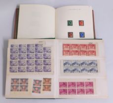 Two albums of stamps, British mint including Edwar