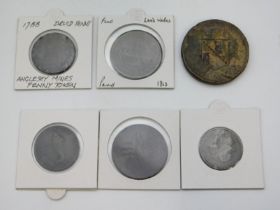 Six tokens including Odd Fellows James Honour, 181