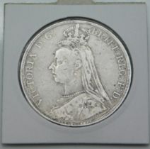 An 1890 Victoria silver crown