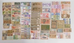 A quantity of mixed bank notes including Russia, I