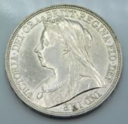 An 1896 Victoria silver LX crown, good quality gra