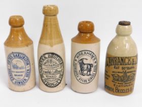 Four stoneware ginger beer bottles including Firth