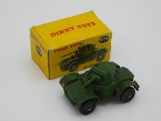 A boxed Dinky 670 Armoured Car, box a/f