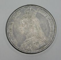 An 1889 Victoria silver crown