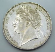 An 1820 George IV silver proof half crown, good qu