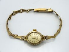 A ladies 9ct gold Everite quartz wristwatch, 7.6g,