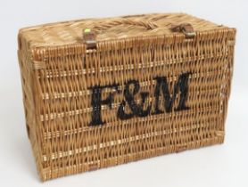 A Fortnum & Mason wicker basket, 510mm wide x 330m