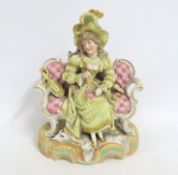 A c.1900 continental bisque porcelain figure of wo