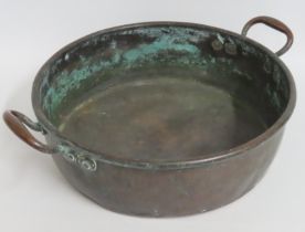 A large 19thC. country house copper kitchen pot wi