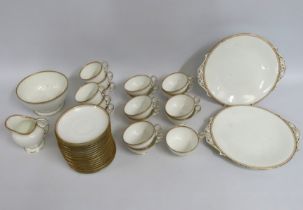 Approx. 41 pieces of elegant gilded antique porcel