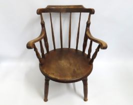 A low level farmhouse chair, 790mm high to back
