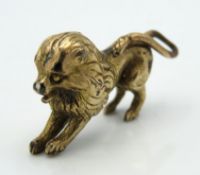 A gold plated silver charm of lion, 2.4g