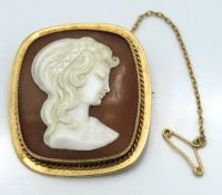 A 9ct gold mounted cameo by E. J. Cewley & Co. 193