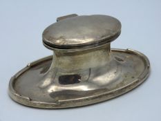 A Birmingham silver inkwell by Asprey & Co. small