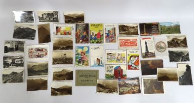 A selection of various postcards including humour