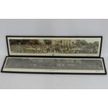 Two framed panoramic photographs of West Cornwall School, Penzance, dated October 1947 & July 1949,