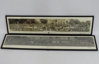Two framed panoramic photographs of West Cornwall School, Penzance, dated October 1947 & July 1949,