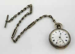 A silver pocket watch with Albert, inscription to