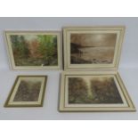 Maureen E. Airey, Cornwall, eight framed Autumnal woodland & coastal pastel paintings