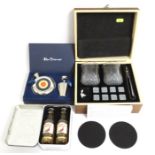 Two cased 5cl miniature whiskies, a Ben Sherman fl
