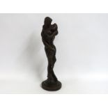 An unsigned contemporary bronze depicting two love