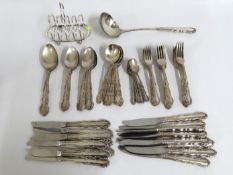 A quantity of silver plated cutlery, a matching la