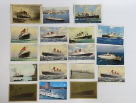 Eighteen postcards relating mostly to Cunard & Whi