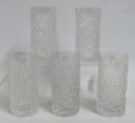 Five 1960/70's Whitefirars glass flint tumblers, 1
