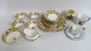 A Royal Albert 8139 porcelain cup & saucer twinned with a quantity of Aynsley tea ware & two Edward