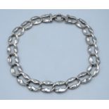 A large sterling silver oversized curb link neckla