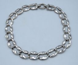 A large sterling silver oversized curb link neckla