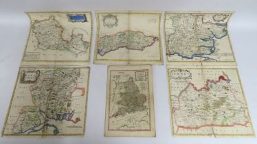 Five Robert Morden maps: Berkshire, Essex, Surrey,