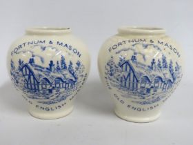 A pair of Fortnum & Mason mustard pot advertising