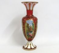 A 19thC. Bohemian cranberry glass based white over
