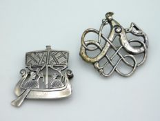 A Norwegian silver knot brooch by David Andersen t