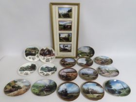 Six mounted Wedgwood porcelain plates after Don Br