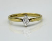 An 18ct gold ring set with approx. 0.45ct marquise